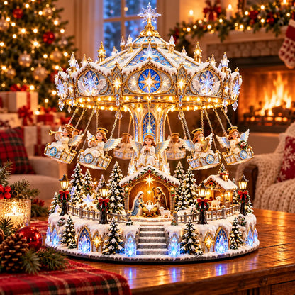 🐧 Penguin Christmas Carousel – Rotating Winter Light Display