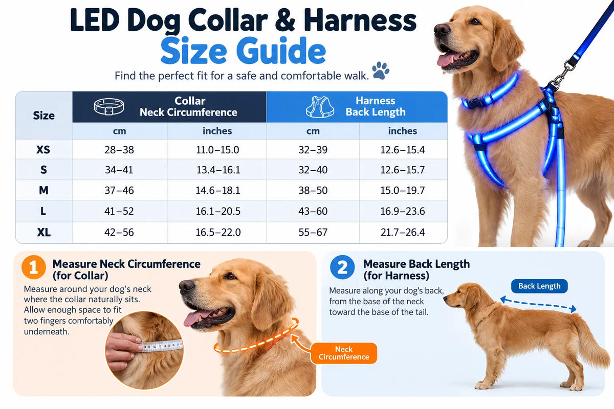 🐶 LED Light-Up Dog Harness & Leash Set –  Safer Night Walks! ✨