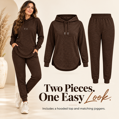 🤍 Women’s Two-Piece Curved-Hem Hoodie Set