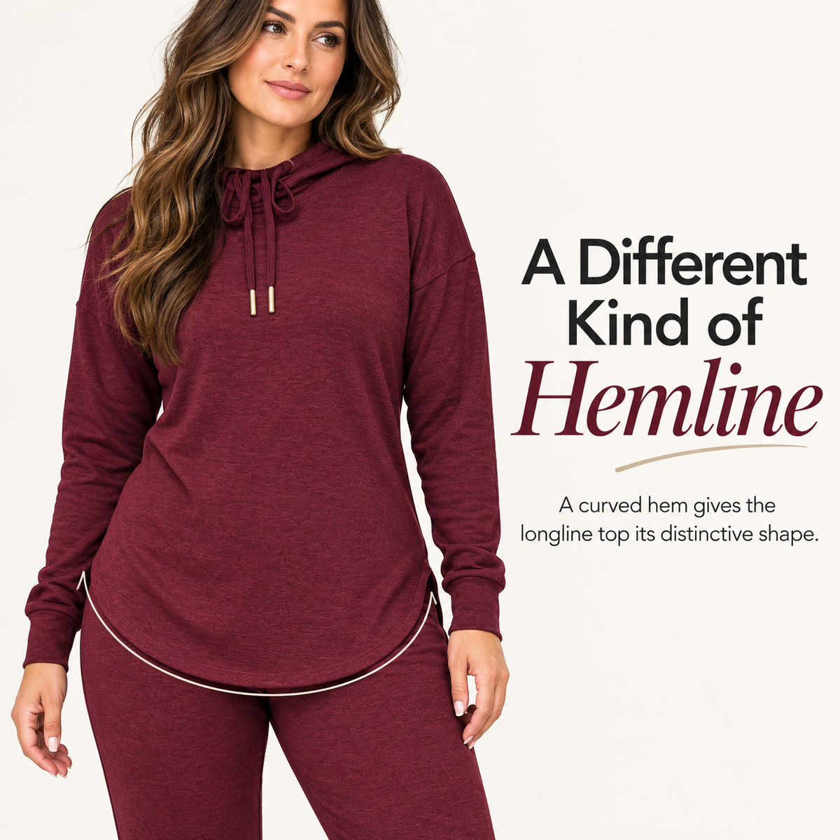 🤍 Women’s Two-Piece Curved-Hem Hoodie Set