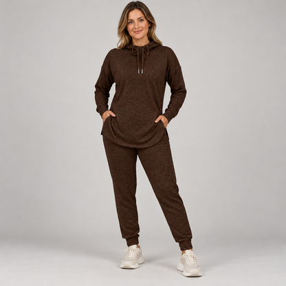 🤍 Women’s Two-Piece Curved-Hem Hoodie Set