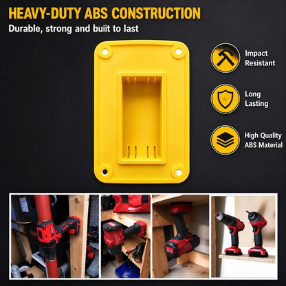 🔩Heavy-Duty ABS Drill Tool Holder – Wall Mount Rack for 20V/12V Drills & Batteries, Garage & Workshop Organizer