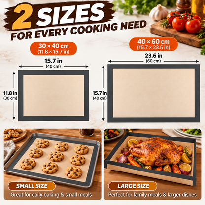 🍪 Reusable Nonstick Silicone Baking Mat – Snap-Up Edges for Mess-Free Cooking