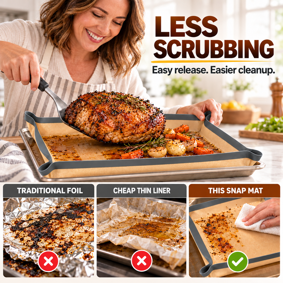 🔥 Reusable Non-Stick Silicone Baking Mat – Bake More, Clean Less! ✨