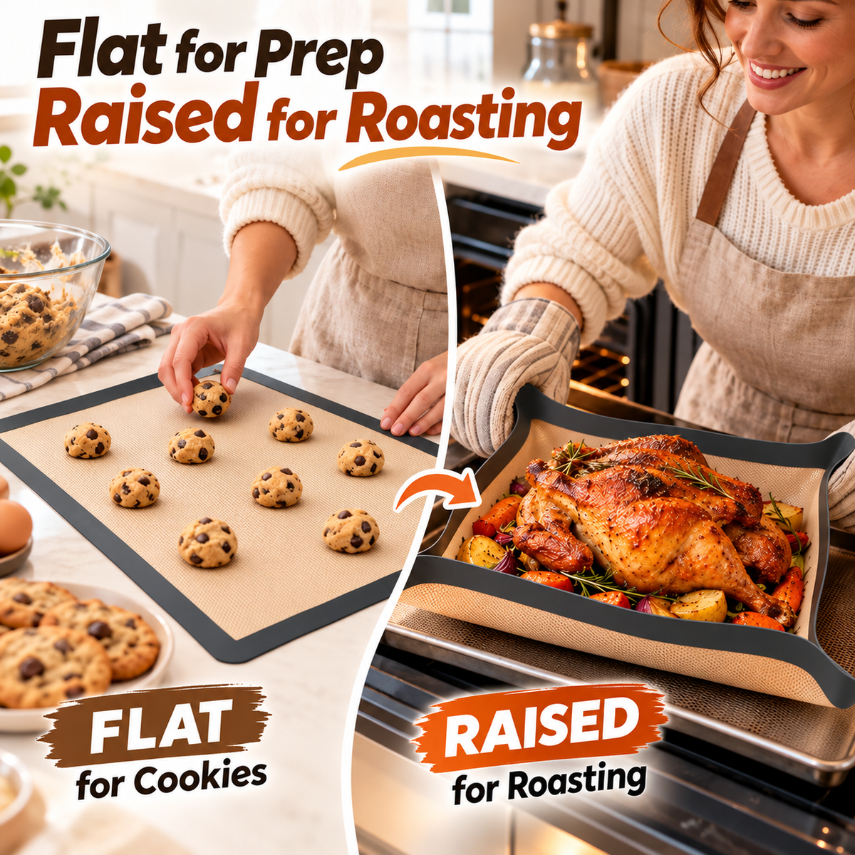 🔥 Reusable Non-Stick Silicone Baking Mat – Bake More, Clean Less! ✨