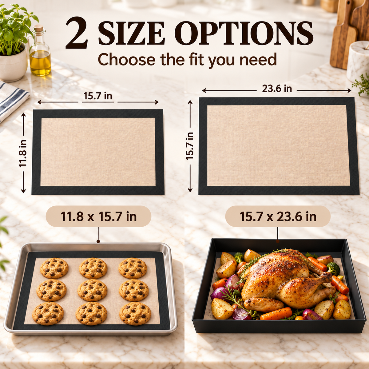 🔥 Reusable Non-Stick Silicone Baking Mat – Bake More, Clean Less! ✨