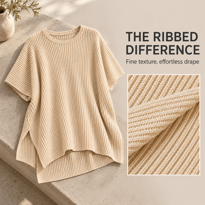 Women’s Ribbed Knit Batwing Top