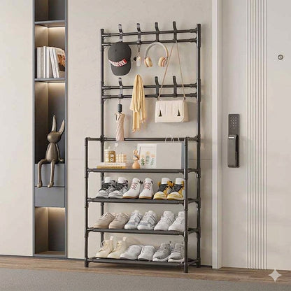 3-in-1 Entryway Coat & Shoe Storage Rack