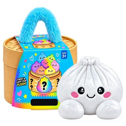 🥟 Cute Dumpling Plush Toy – Soft & Slow-Rebound Stress Relief Stuffed Animal with Bamboo Steamer Case🌈