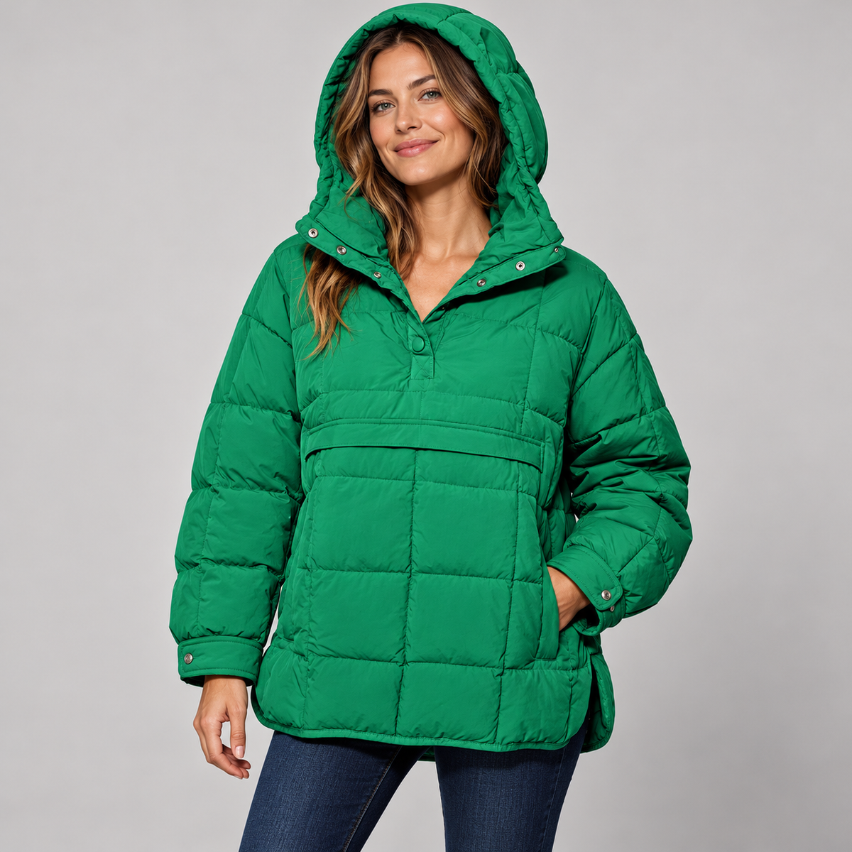 Tanming Women's Lightweight Quilted Hooded Anorak Jacket