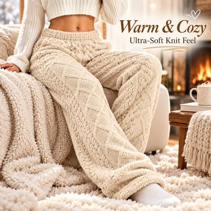 Women’s Cozy Cable-Knit Wide-Leg Pants