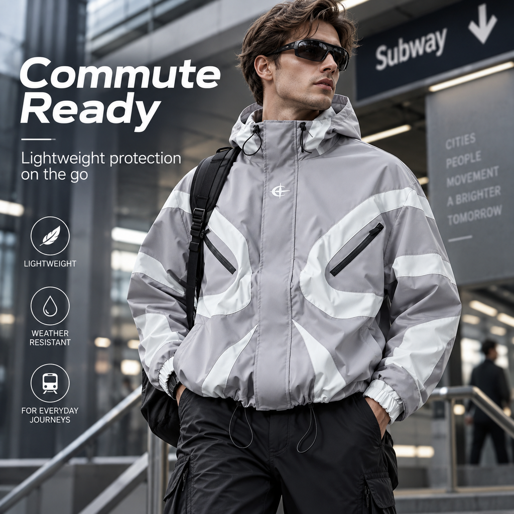 Men's Futuristic Techwear Windbreaker