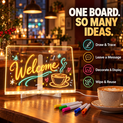 LED Light-Up Drawing Board for Kids – Reusable Acrylic Message & Doodle Board