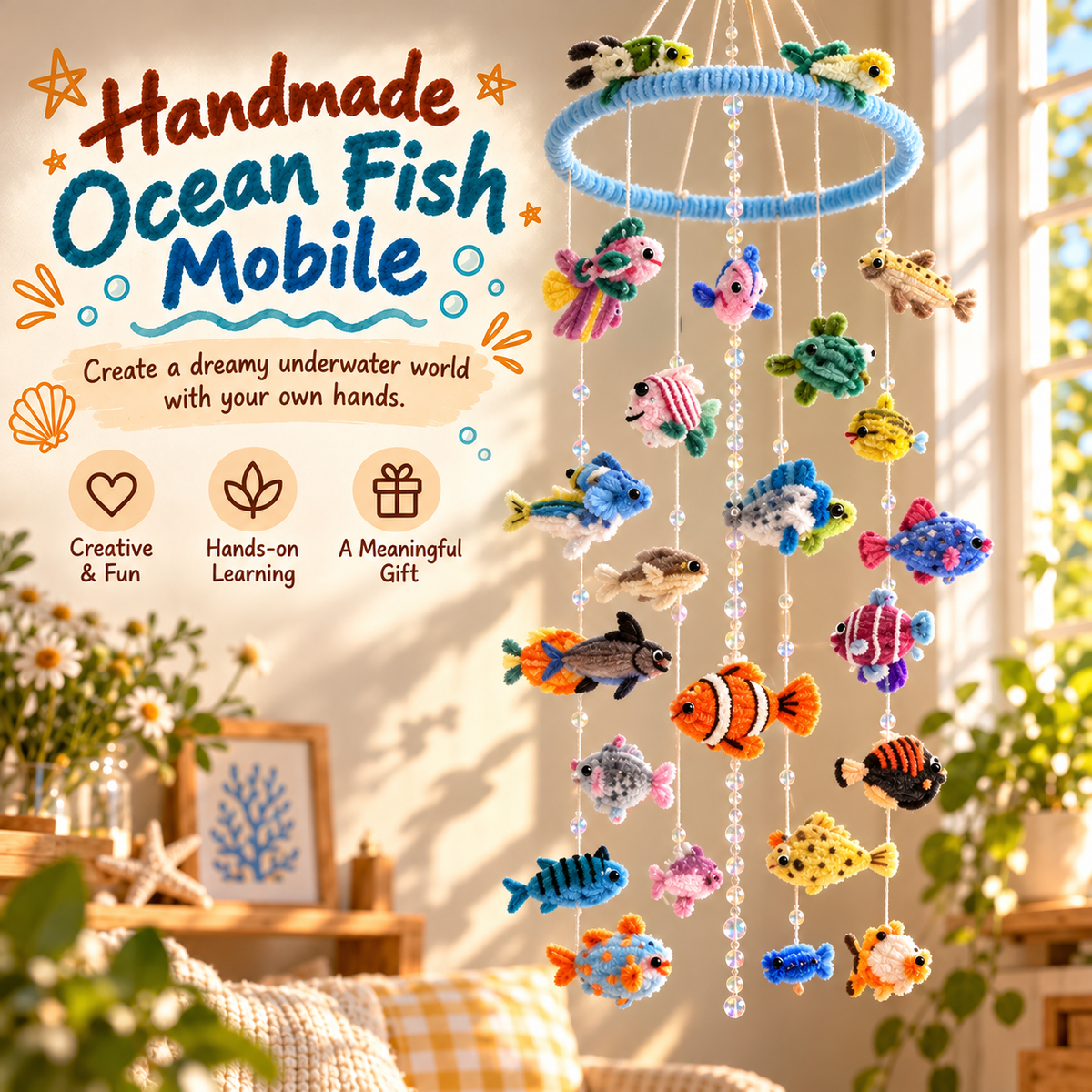 🐟DIY Ocean Fish Wind Chime Kit – Create Your Own Seaside Magic! ✨