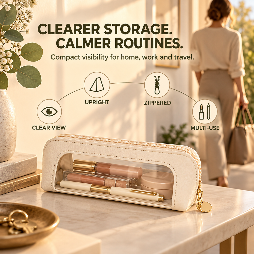 Multifunctional Portable Makeup Brush and Cosmetic Zippered Organizer Bag