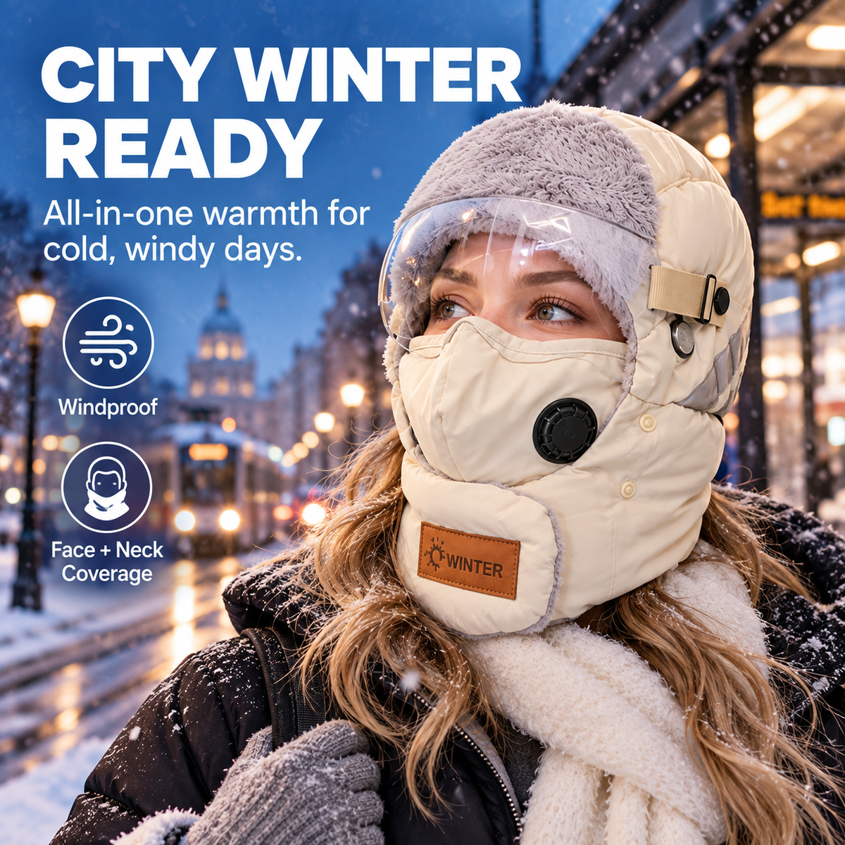 Unisex Fleece-Lined Winter Trapper Hat with Face Cover （Buy 2 Free Shipping）
