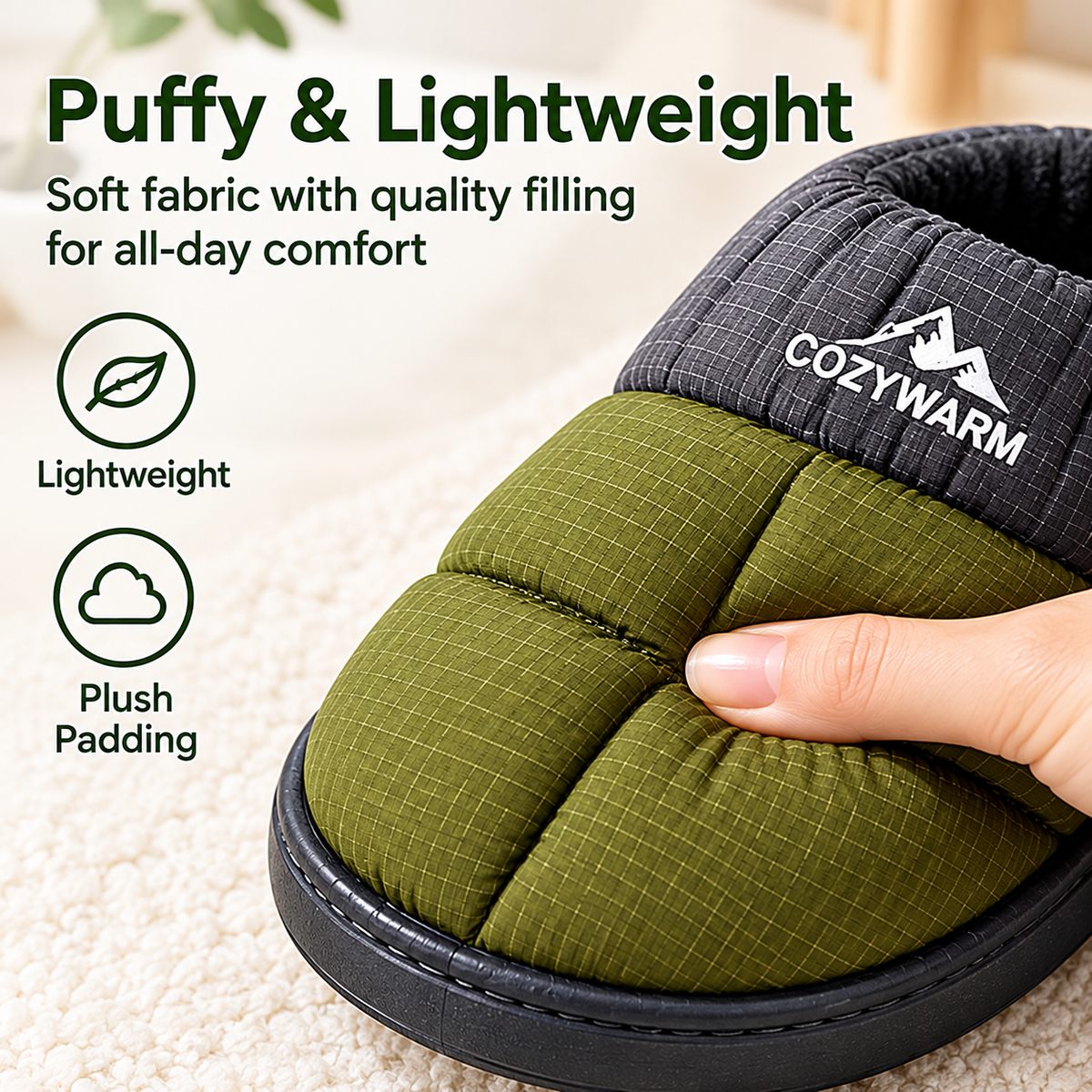 Plush Winter Slippers – Warm Cushioned Indoor Shoes