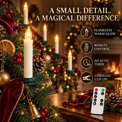 Flameless Clip-On Candle Lights with Remote — 10/20 Pack Holiday Set