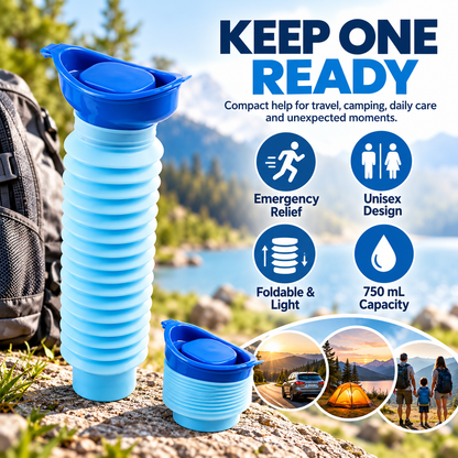 Collapsible Portable Emergency Urinal for Travel, Camping & Daily Care