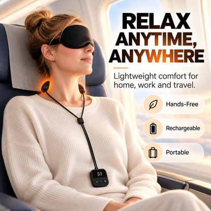 Wearable Neck Massager with Heat – 4 Massage Modes, 9 Intensity Levels & Up to 15-Day Battery Life