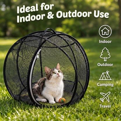 Portable Mesh Cat Playpen – Foldable Indoor & Outdoor Enclosure