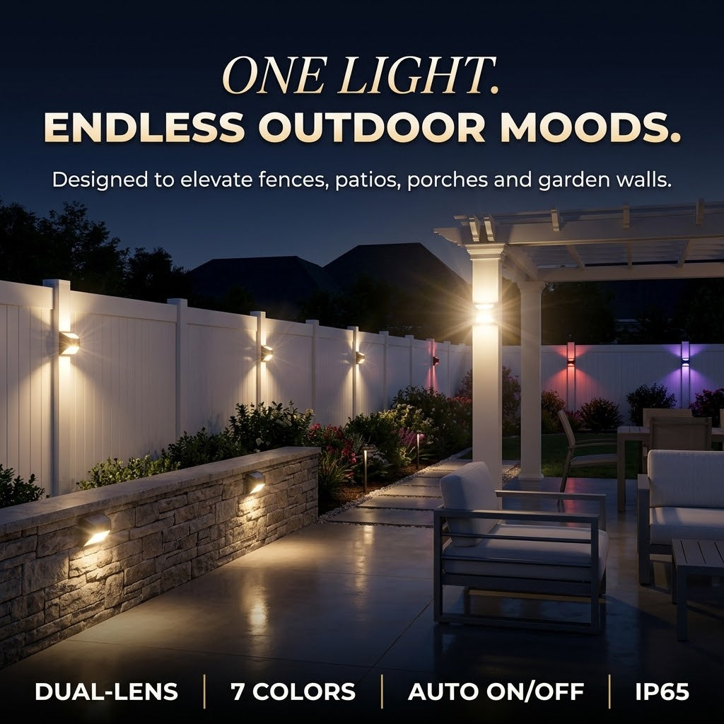 Solar Fence Lights – 7 Colors, Auto On/Off & IP65