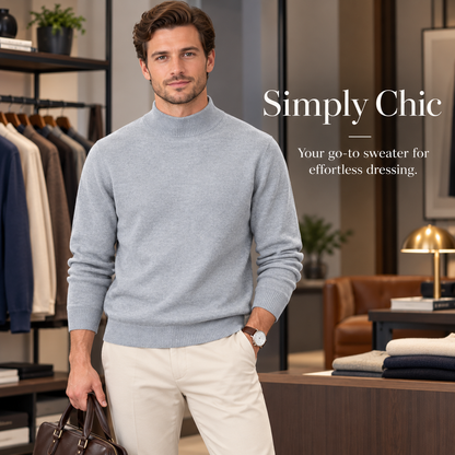 Men’s Classic Mock Neck Knit Sweater