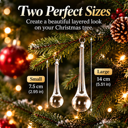 🎄50 PCS Crystal Teardrop Christmas Ornaments – Add Sparkle to Your Holidays!✨