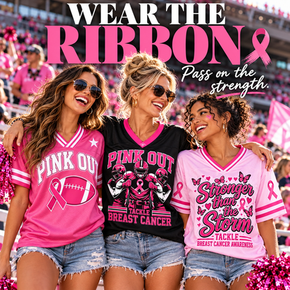 Pink Ribbon Breast Cancer Support Game Day Jersey