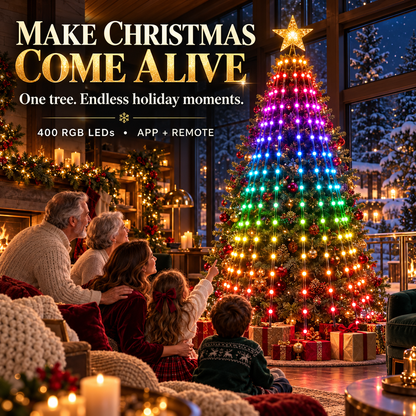 Smart RGB Christmas Tree Lights with App & Music Sync