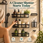 6-Piece Shower Caddy Set – No-Drill Bathroom Storage