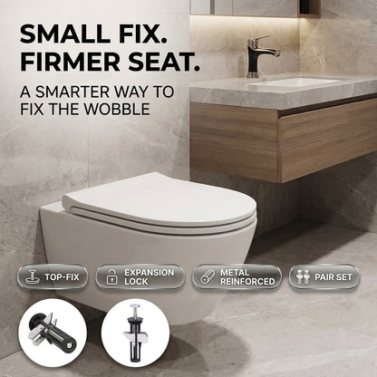Top-Fix Toilet Seat Hinge Repair Kit – Expansion Bolts for Loose Toilet Seats
