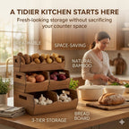 3-Tier Bamboo Potato &amp; Onion Storage Bin