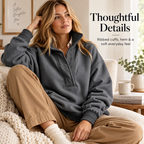 Women’s Oversized Henley Sweatshirt
