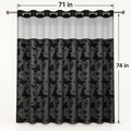 Hookless Double-Layer Shower Curtain with Snap-in Fabric Liner