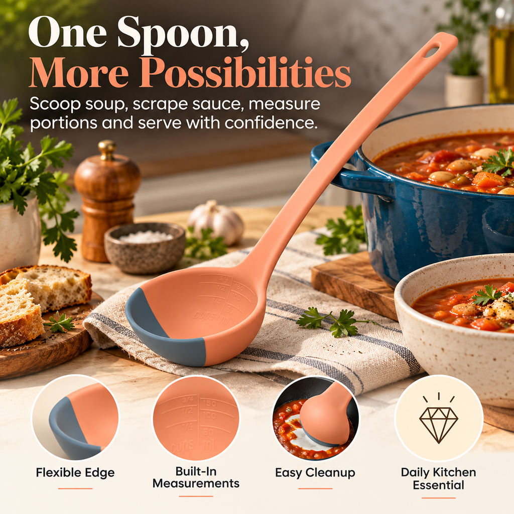 3-in-1 Silicone Ladle & Scraper Spoon