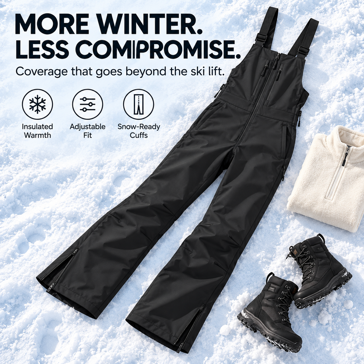 Women’s Waterproof Insulated Ski Bibs – Warm, Adjustable & Snow-Ready