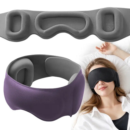 😴3D Contoured Sleep Mask with Ear Cushions – Light Blocking, Weighted Comfort 🌙