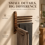 Premium Walnut Rotating Wall Rack for Clothes & Towels