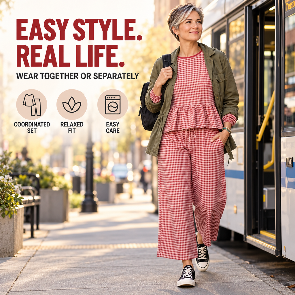 Women's Gingham 2 Piece Outfit