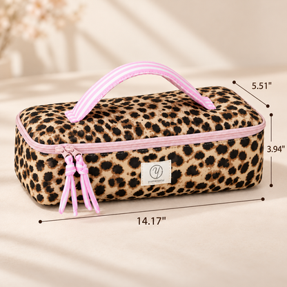 🐆Leopard Print Hair Tool Organizer Bag – Spacious, Padded & Travel-Friendly💕