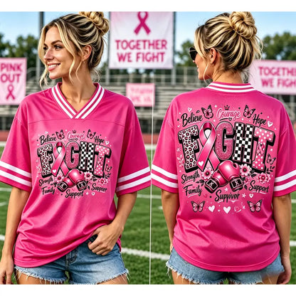 Pink Ribbon Breast Cancer Support Game Day Jersey