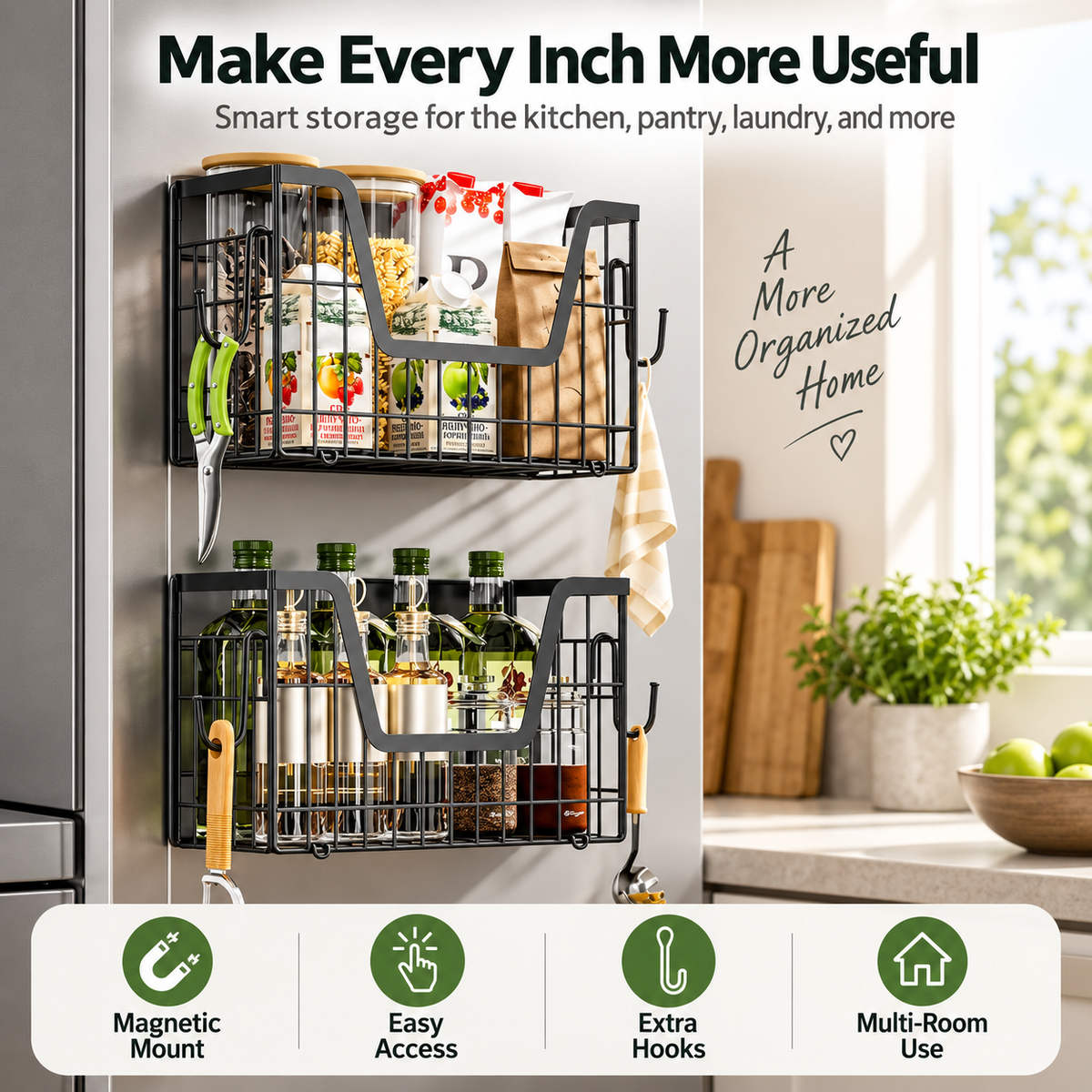 Magnetic Fridge Storage Shelf – More Space, Less Clutter