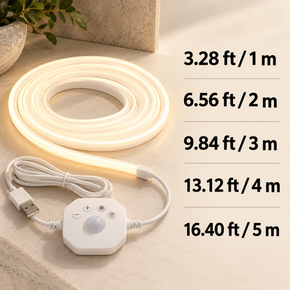 Motion Sensor LED Strip Lights – Dynamic Flowing Effects, USB Powered, Cuttable for Stairs & Home