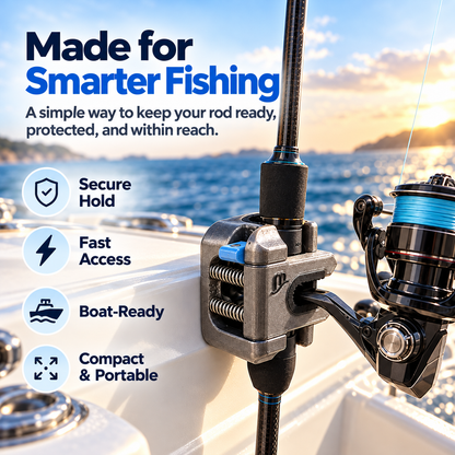 Quick-Access Fishing Rod Holder – Secure Spring-Loaded Mount for Boats