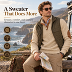 Men's Jacquard Stand Collar Pullover Sweater