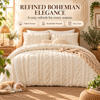 Boho Tufted Embroidery Comforter Set