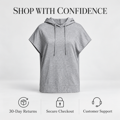 Women's Gray Basic Hoodie Top