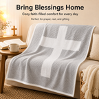 Gospel of John Blanket Soft Scripture Throw with Cross Silhouette