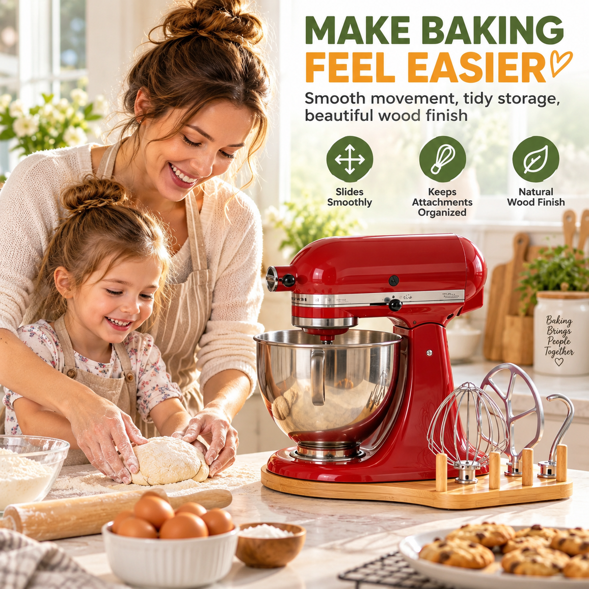 2-in-1 Mixer Slider with Storage for KitchenAid 4.5-5 Qt